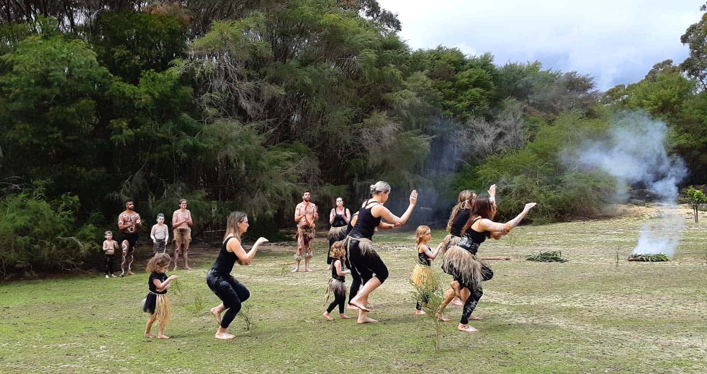 An Aboriginal smoking ceremony at Australia Walkabout Wildlife Sanctuary on Darkinjung Country