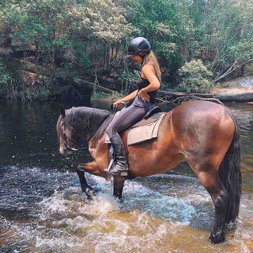 Guided horse riding group on a bush trail at Glenworth Valley Outdoor Adventures